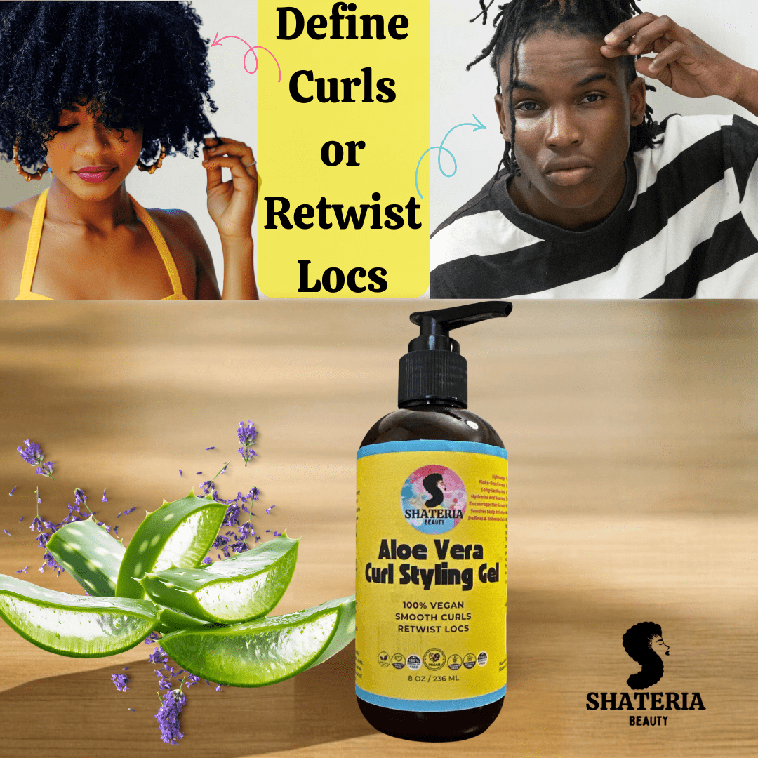 Shateria Beauty Wash Day Deluxe Box, ACV Clarifying Shampoo, Leave-In Conditioner, Curl Styling Gel, Premium Vegan Growth Hair Oil