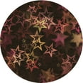 thumbnail image 1 of Ahgly Company Machine Washable Indoor Round Transitional Black Brown Area Rugs, 3' Round, 1 of 7