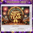 thumbnail image 2 of Clock-themed Happy New Year Banner Golden Lighted New Year Display Firework Decor Vintage  Festive Backdrop for New Year Party Holiday Celebration Eve Gathering, 2 of 8