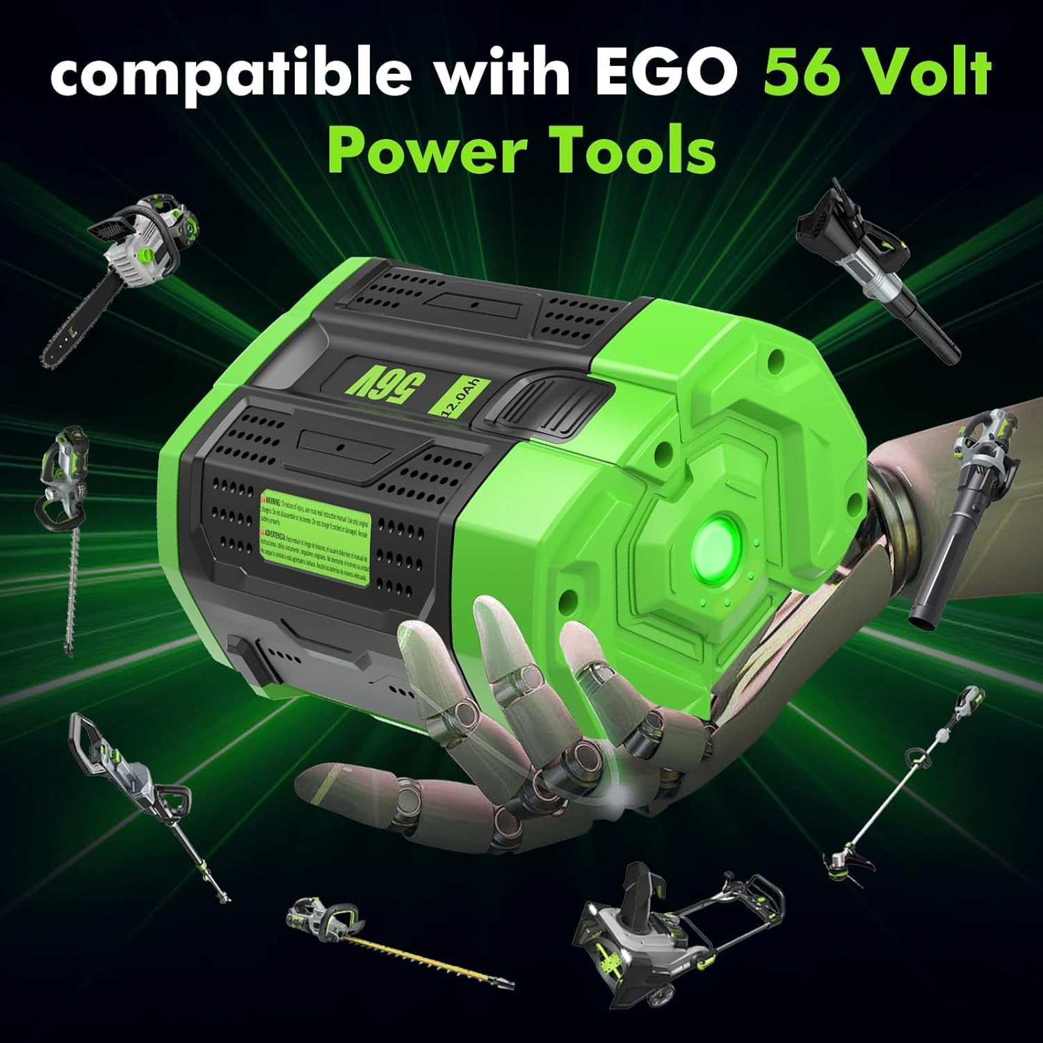 12.0Ah Replacement for EGO Batteries Compatible with EGO 56 Volt Batteries BA2800T BA2800 BA4200 BA1400