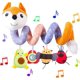 thumbnail image 1 of Katea Car Seat Toys, Infant Baby Orange Fox Spiral Plush Activity Hanging Toys For Car Seat Stroller Bar Crib Bassinet Mobile With Music Box Bb Squeak, 1 of 4