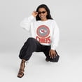 thumbnail image 4 of Women's Gameday Couture White Kansas City Chiefs Endzone Oversized Premium Drop Shoulder Sweatshirt, 4 of 5