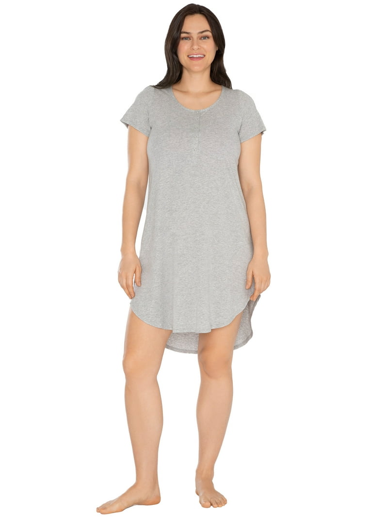 Maternity Nursing Sleep Dress - Short Sleeve Cotton Modal - Walmart.com