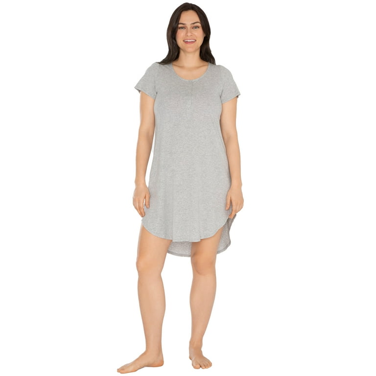 Kindly Yours Women s Maternity Short Sleeve Cotton Modal Nursing Sleep Dress Sizes S to 3XL Walmart