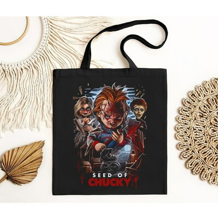 vintage New trend t-Bags  graphic t-Bag  Seed Of Chucky Bag  Jennifer Tilly Seed Of Chucky Tote Bag  Chucky Halloween   Chucky Tank Top  Chucky Bag  Chucky Vintage Bag-TH21087