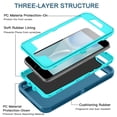 thumbnail image 6 of Petocase for 2022/2020/3rd/2rd iPhone SE Case,iPhone 8/7 Case,Built-in Screen Protector Shockproof Dust/Drop Proof 3 in 1 Full Body Rugged Heavy Duty Phone Cover for iPhone SE 2022/2020,Turquoise, 6 of 7