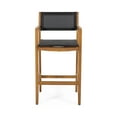 thumbnail image 2 of Noble House Matteo Outdoor Bar Stool - Teak/Black, 4 Pack, 2 of 9