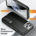 thumbnail image 6 of Feishell Case for iPhone 11 Pro Max 6.5 inch,Heavy Duty 3 Layer Military Protection with Hidden Kickstand Shock Resistant Armor Hybrid Bumper Rugged Rubber Phone Cover,Black+Black, 6 of 8