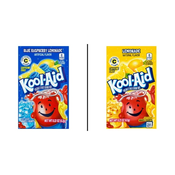 Kool-Aid Blue Raspberry Lemonade Unsweetened Drink Mix & Kool-Aid Lemonade Unsweetened Drink Mix