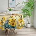 thumbnail image 2 of Verolix Sunflower Round Tablecloth 60 Inch, Floral Farmhouse Table Cover for Dining Table Decoration, 2 of 5