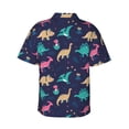 thumbnail image 3 of Haiem Cartoon Dinosaur Printed Hawaiian Shirt for Men - Men’s Casual Beach Summer Shirts - Stretch Fabric with Modern Fit-X-Large, 3 of 9