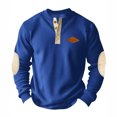 thumbnail image 1 of pstuiky camisa de manga larga para hombre, Sudadera con capucha de pana con cuello redondo, manga larga y botones en color block para hombre salir tops xxxl, 1 of 7