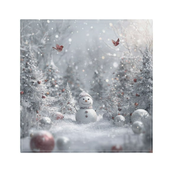 1 Pack 20'' x20" Satin Table Napkins Dinner Napkins for wedding Party Decoration events Snowy Winter Landscape