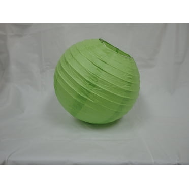 8" GRASS GREEN CHINESE PAPER LANTERNS 10 COUNTS