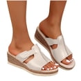 thumbnail image 4 of Maoxin Womens Sandals Fashion Casual Summer New Style Solid Color Fish Mouth Wedge Heel Thick Bottom Sandals Sandals for Women White 39, 4 of 8