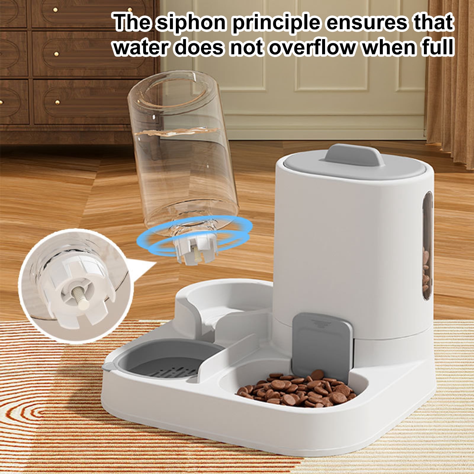 Koiauber Automatic Cat Feeder And Water Dispenser Pet Food Feeder And Water Bowl for Small Medium Dogs Cats
