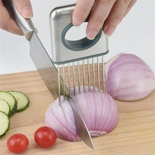 WQQZJJ Kitchen Gadgets Gifts Sale Deals Tomato Onion Vegetables Slicer  Cutting Aid Holder Guide Slicing Cutter Safe Fork on Clearance