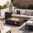 thumbnail image 2 of Gymax 42'' Outdoor Rectangular Fire Table 50 000 BTU Propane Gas Fire Pit Table w/ Lid, 2 of 10