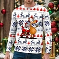 thumbnail image 2 of Chandail à Capuche Sans Capuche pour Hommes Hiver Chaud Col Rond Chandail Imprimé Flocon de Neige Père Noël Décontracté Confortable Doux, 2 of 3