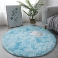 thumbnail image 1 of Alfombra redonda peluda KERISTY para sala de estar, dormitorio, alfombra esponjosa, antideslizante, 1 of 8
