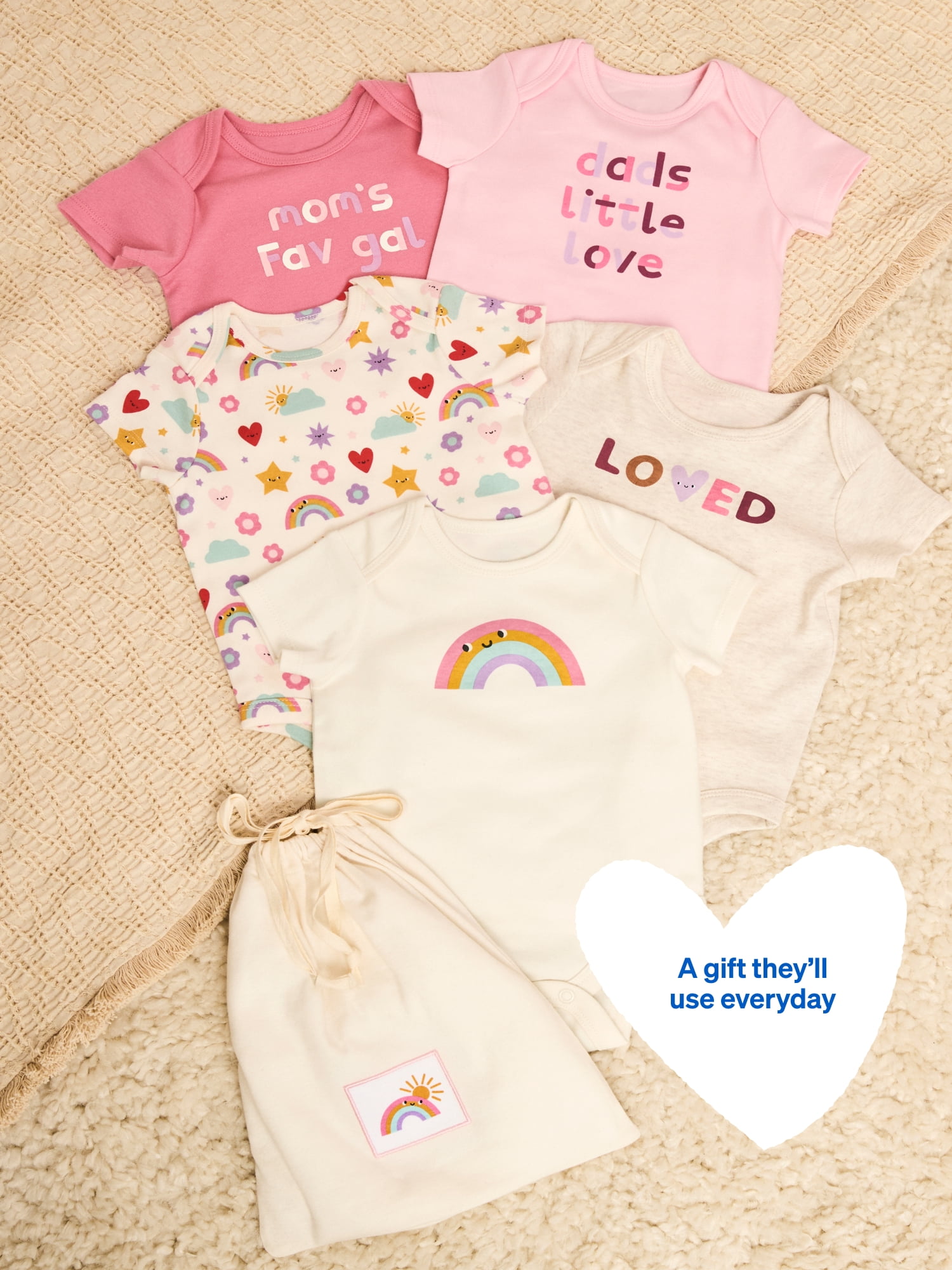 Garanimals Newborn & Baby 100% Cotton Short Sleeve Bodysuits, Sizes 0–18M, 5-Pack