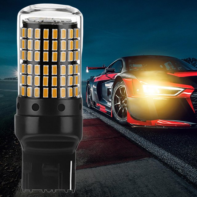 144SMD LED Bombilla de freno de coche 1200LM 6000K Lámpara de señal de giro brillante Bombilla de freno trasera para luces traseras Piezas de - 7440 amarillo, T20 Soledad Luz de bombilla de freno de coche