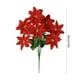 thumbnail image 3 of Flor de Navidad de Poinsettia Artificial | Ramo de seda roja de terciopelo con 7 cabezas | Decoración navideña para porche, hogar, jardín | Uso interior y exterior | 14,17 pulgadas | Arreglo de, 3 of 6