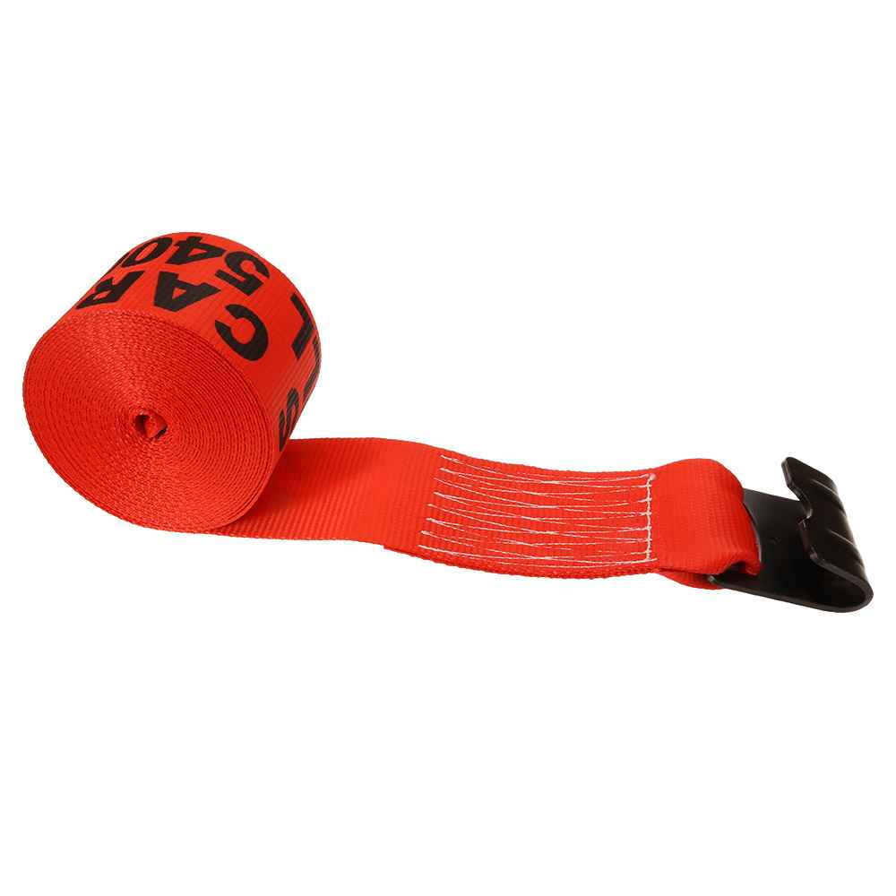 4" x 30' Red Winch Straps with Flat Hook Box of 10