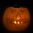 thumbnail image 5 of Northlight 9.75" Jack-O-Lantern Animated Double-Sided Halloween Pumpkin - Orange/Green, 5 of 10