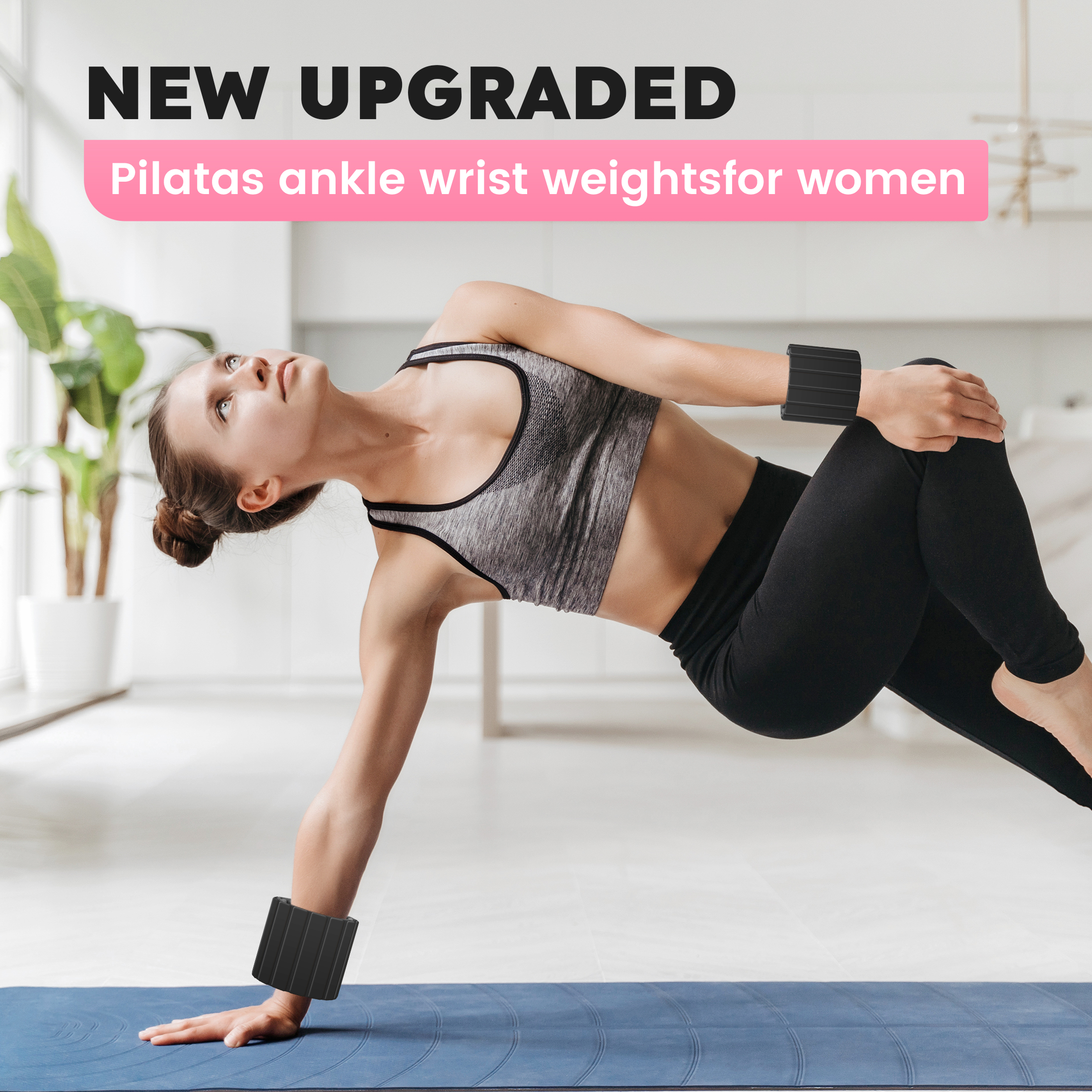 Ankle Weights for Women Men 1 Pair Adjustable Wrist Arm Leg Weights for Yoga Workout