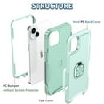 thumbnail image 2 of SaniMore for iPhone 14 Multi-Functional Case, 3-Layer Protection Magnetic Cover Support Car Mount & 360° Rotatable Metal Ring Kickstand Full Body Shockproof Protective Shell, Green, 2 of 10