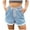 Light Blue, variant on Youmylove Casual Shorts for Women Summer Shorts Fashionable Comfortable Denim Denim Elastic Waist Shorts Baggy Wide Leg Hiking Shorts