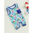 thumbnail image 3 of Wassery Infant Baby Boys Romper Swim Ring Flamingo Glasses Print Sleeveless Crew Neck Jumpsuits 3 6 12 18 Months Newborn Boys Summer Casual Bodysuits, 3 of 7