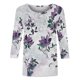 thumbnail image 4 of Mujeres Manga Larga Tops 3/4 Manga Flores Impresas Blusa, Cuello Redondo Camisa Casual para el Hogar Y el Trabajo Diario, 4 of 5
