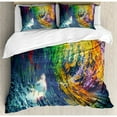 thumbnail image 3 of Modern Duvet Cover Set Twin Size, Exotic Surfer in the Ocean Waves with Digital Featured Effects Sports Hobby Graphic, Decorative 2 Piece Bedding Set with 1 Pillow Sham, Multicolor, by Ambesonne, 3 of 3