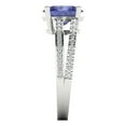 thumbnail image 3 of 2.32 ct Oval Cut Simulated Tanzanite Solitaire with Simulated Diamond Accents 14K White Gold Womens Engagement Ring, 3 of 5