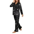 thumbnail image 3 of Garronmavis Halloween Spider Web Womens 2 Piece Pajama Set Long Sleeve Button Down Nightwear Cozy Warm Sleepwear Set Loungewear PJs for Women with Pockets, 3 of 7