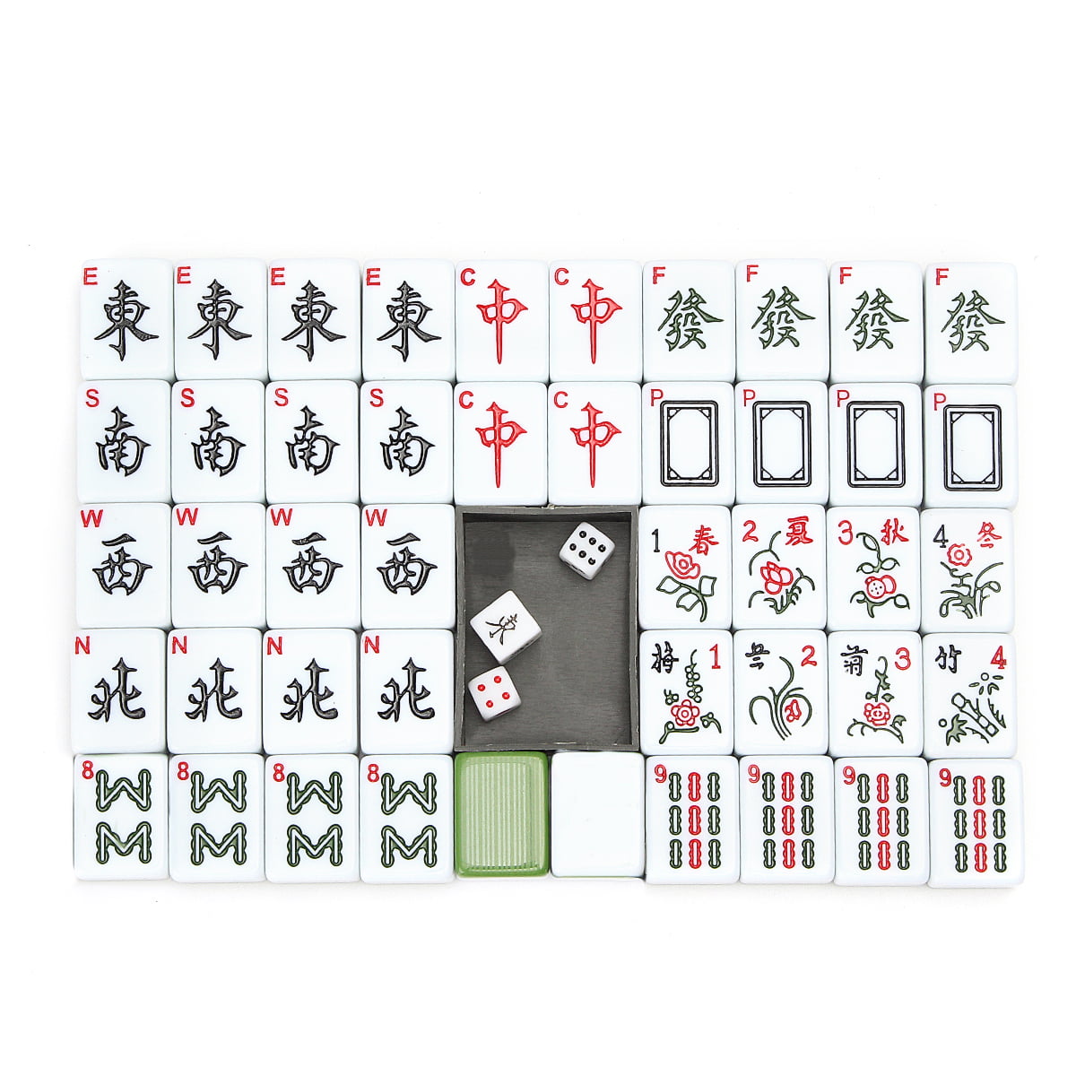 VIDOO Tragbare Retro-Mahjong-Box Seltene Chinesische 144 Mah-Jong Set Bambus Stück Mit Box