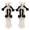 thumbnail image 5 of 1 Pair Holding Hands Socks with 3D Doll Super Soft Sweat Absorption Breathable Funny Couple Magnetic Mid-tube Socks, 5 of 8