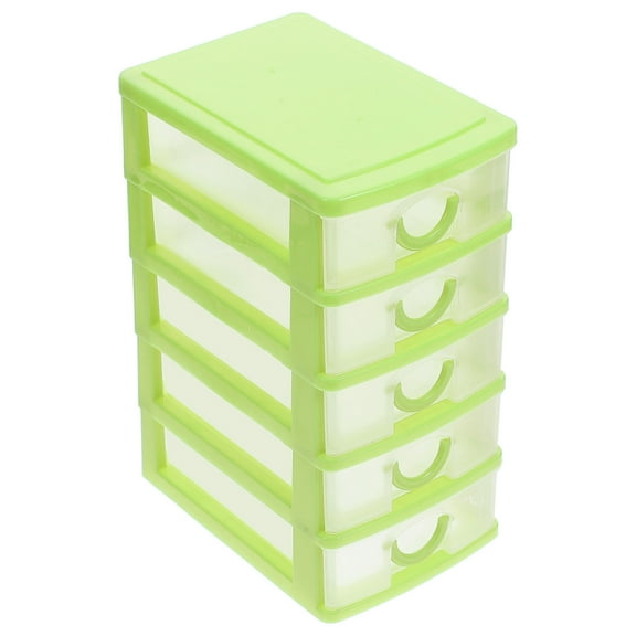 NICEXMAS Green Clear Desk Organizer with 5 Drawers Spacious Versatile Desktop Storage for Office