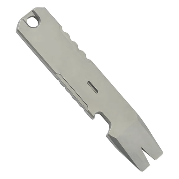 Titanium Alloy Multitool EDC Pry Bar, 3.8 in Heavy Duty Keychain Tool with Bottle Opener, Screwdriver, Flat Design for Outdoor, Camping, Everyday Carry