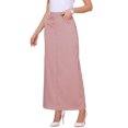 thumbnail image 4 of INSPIRE CHIC Work Pencil Skirt for Women's High Waist Pockets Slip Back Office Midi Bodycon Skirts XS Dark Pink, 4 of 6