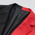 thumbnail image 5 of Yaoyar Men's Casual Two Color Matching Splicing One Button Slim Fit Suit Formal Dress Lapel Blazer Coat Red 2XL, 5 of 6
