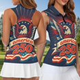 thumbnail image 4 of Aplkyhs 250th Anniversary Matching Golf Shirts for Couple Women Sport Cloth Moisture Wicking Golf Tennis Tank Top Breathable Fabric Suitable for Tennis Enthusiasts Lapel Design, 4 of 6