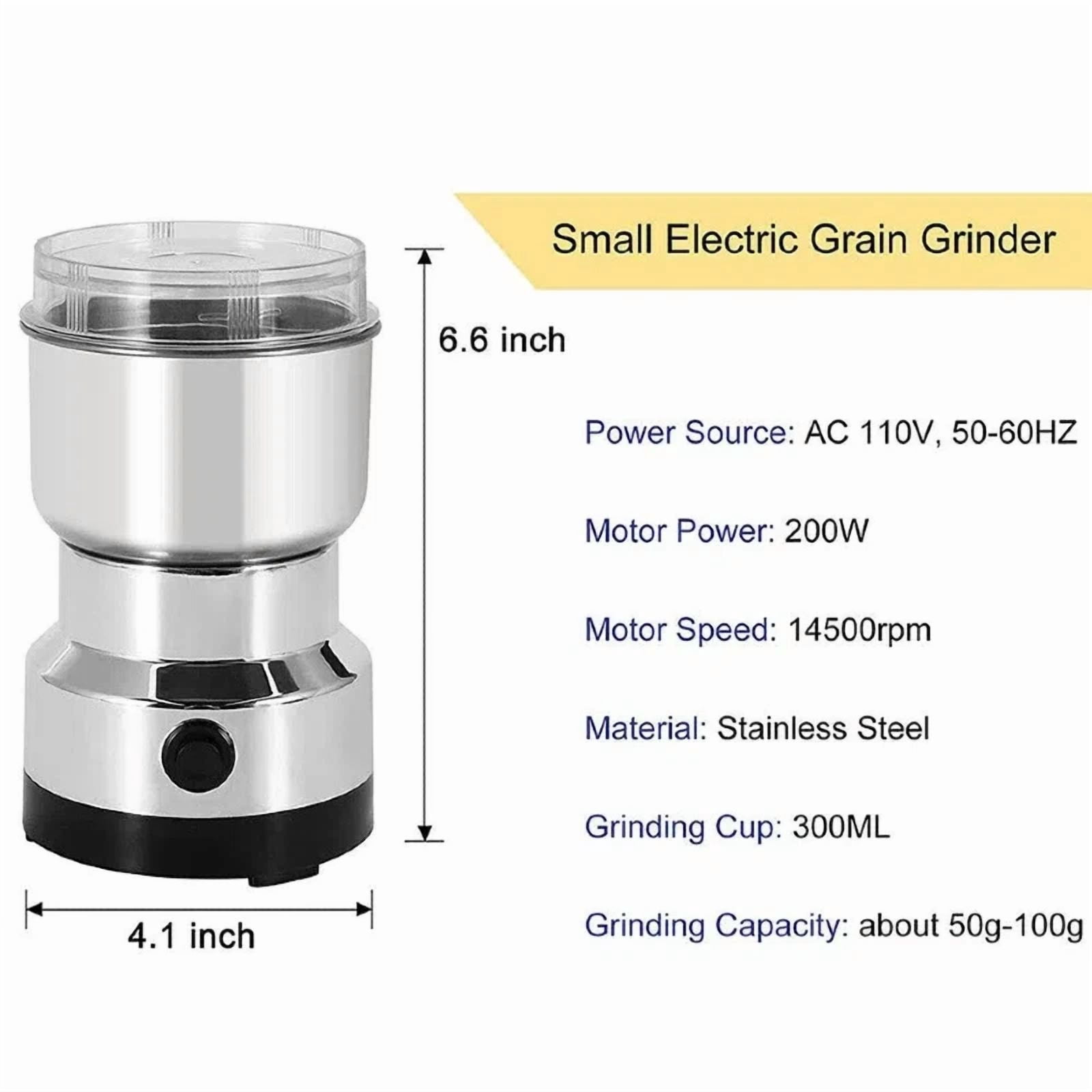 Electric Coffee Bean Grinder Nut Seed Herb Grind Spice Crusher Mill Blender Us