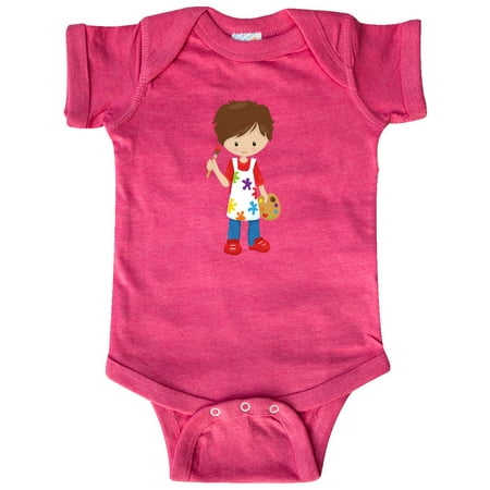 

Inktastic Cute Boy Brown Hair Painter Paint Artist Gift Baby Boy Bodysuit