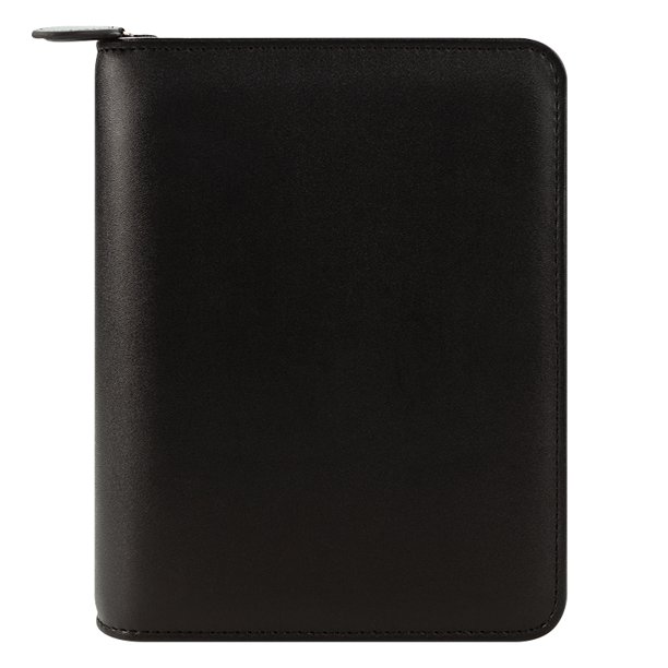 FranklinCovey Compact FC Basics Simulated Leather Zipper Binder Black
