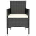 thumbnail image 2 of vidaXL 3 Piece Garden Dining Set Poly Rattan Black, 2 of 4