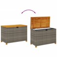 thumbnail image 5 of vidaXL Garden Storage Box Grey 110x55x63 cm Poly Rattan Acacia Wood, 5 of 5