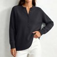 thumbnail image 5 of Edvintorg Sweaters for Women Casual Loose Button Knit Sweater Long Sleeve Crew Neck Pullover Top Plus Size Clothes for Women Black M, 5 of 9